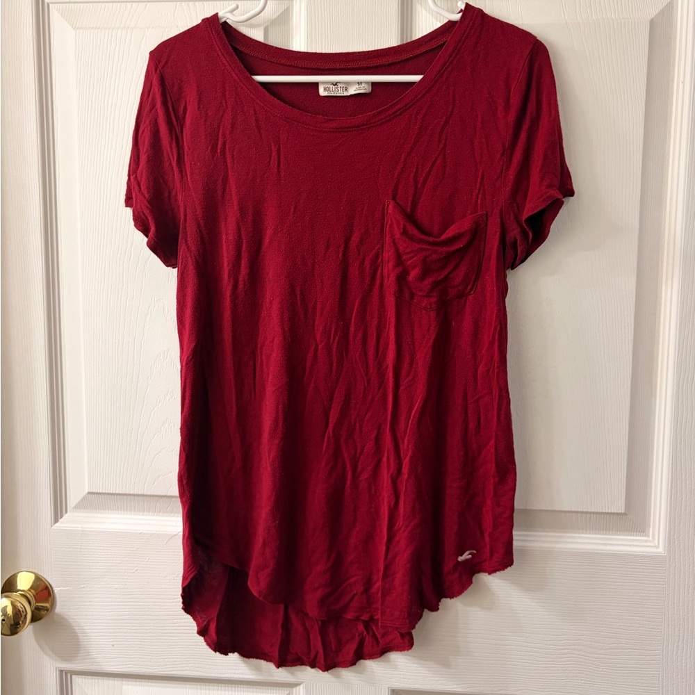 Hollister Deep Red Short Sleeve Tee